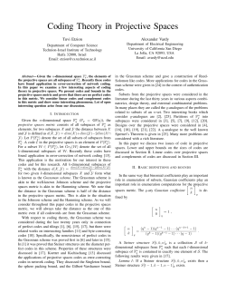 Coding Theory in Projective Spaces - ITA @ UCSD