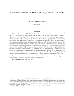 A Model of Belief Influence in Large Social Networks