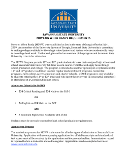 savannah state university move on when ready requirements