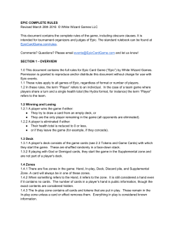 EPIC COMPLETE RULES Revised March 28th