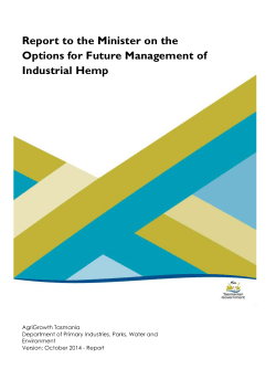 Industrial Hemp DPIPWE Report - Final Jan 2015