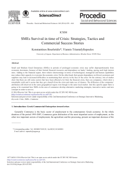 SMEs Survival in Time of Crisis: Strategies, Tactics
