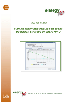 Making automatic calculation of the operation strategy in energyPRO