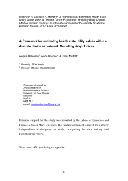 A framework for estimating health state utility values within a discrete