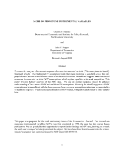 MONOTONE INSTRUMENTAL VARIABLES