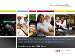 ABLE Instructional and EL/Civics Grant Bidders