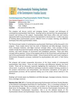 Contemporary Psychoanalytic Field Theory