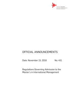 OFFICIAL ANNOUNCEMENTS