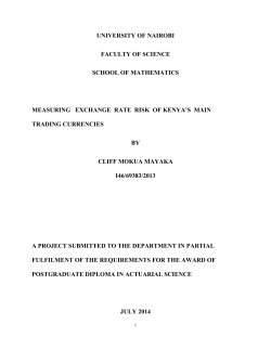 measuring exchange rate risk of kenya`s main trading currencies