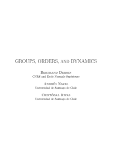 GROUPS, ORDERS, AND DYNAMICS