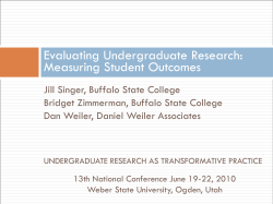 Overview of Buffalo State`s Evaluation Effort