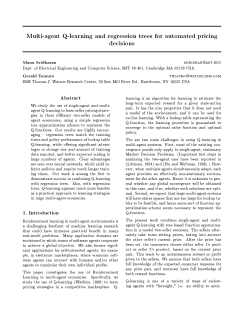 Multi-agent Q-learning and regression trees for automated pricing