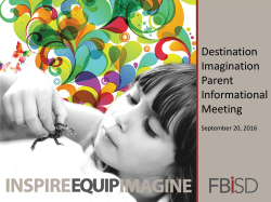 Destination Imagination Parent Informational Meeting