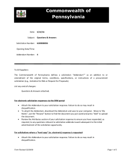 Addendum 4 - Questions and Answers - PA