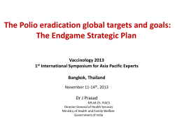 Polio Endgame Strategic Plan: Rationale, Risks