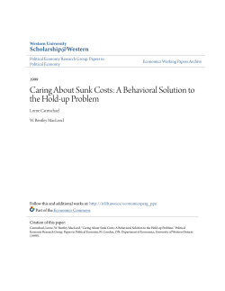 Caring About Sunk Costs: A Behavioral Solution to the Hold