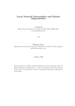 Local Network Externalities and Market Segmentation