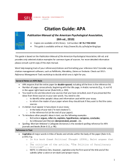 Citation Guide: APA - SFU Library