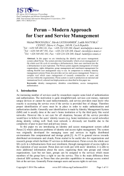 Modern Approach for User and Service Management - Perun