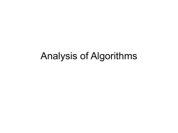 Analysis of Algorithms. Proving Correctness of Algorithms.