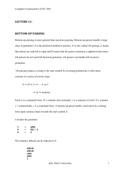 bottom-up parsing