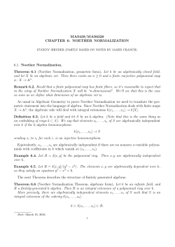 NOETHER NORMALIZATION 6.1. Noether Normalization. Theorem