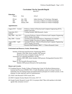 Curriculum Vita for Saurabh Bagchi