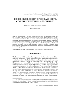 higher-order theory of mind and social competence in