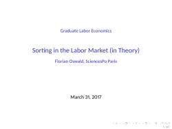 Sor ng in the Labor Market (in Theory)