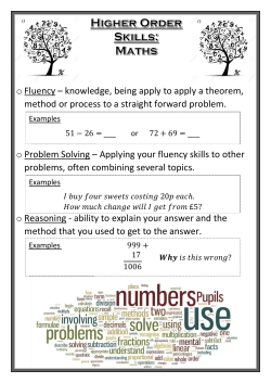 o Fluency &ndash; knowledge, being apply to apply a theorem, method or