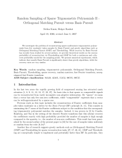 Random Sampling of Sparse Trigonometric Polynomials II