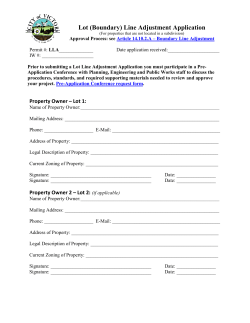 Lot (Boundary) Line Adjustment Application