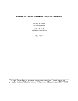 Searching for Effective Teachers with Imperfect Information