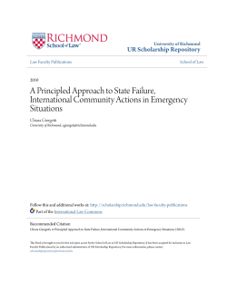 A Principled Approach to State Failure, International Community