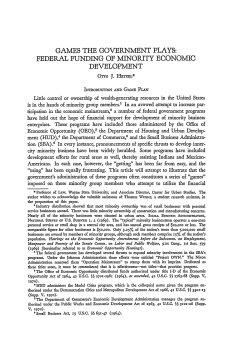 Federal Funding of Minority Economic Development