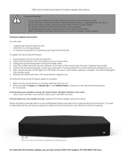 VIZIO S2121w-D0 Sound Stand Firmware Update Instructions