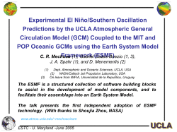 Experimental El Nino/Southern Oscillation Predictions by the UCLA