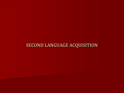 The Input Hypothesis