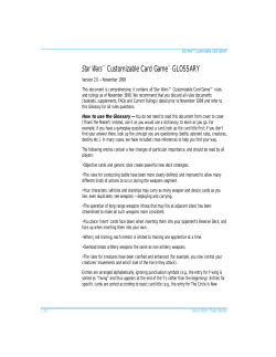 Star Wars&trade; Customizable Card Game&trade; GLOSSARY