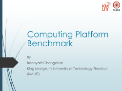 Computing Platform Benchmark