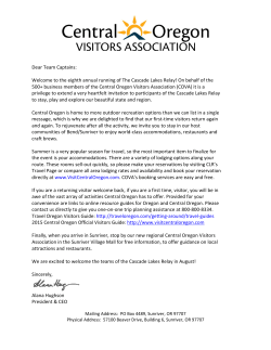 Dear Team Captains: Welcome to the eighth annual running of The