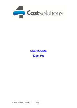 4CAST * Demo Notes