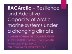 RACArctic * Resilience and Adaptive Capacity of Arctic marine