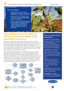 Using Agribusiness to Facilitate an Effective Information