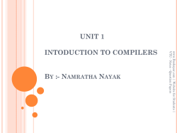 unit 1 intoduction to compilers