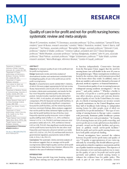 Quality of care in for-profit and not-for
