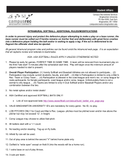special intramural softball addiional rules