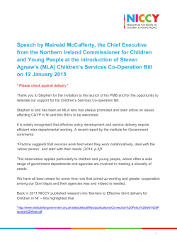 Children`s Services Co-Operation Bill on 12 January 2015