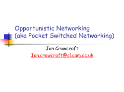 Pocket Switched Networks - University of Cambridge