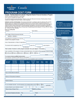 Program Cost Form 2016 - Department of Advanced Education and